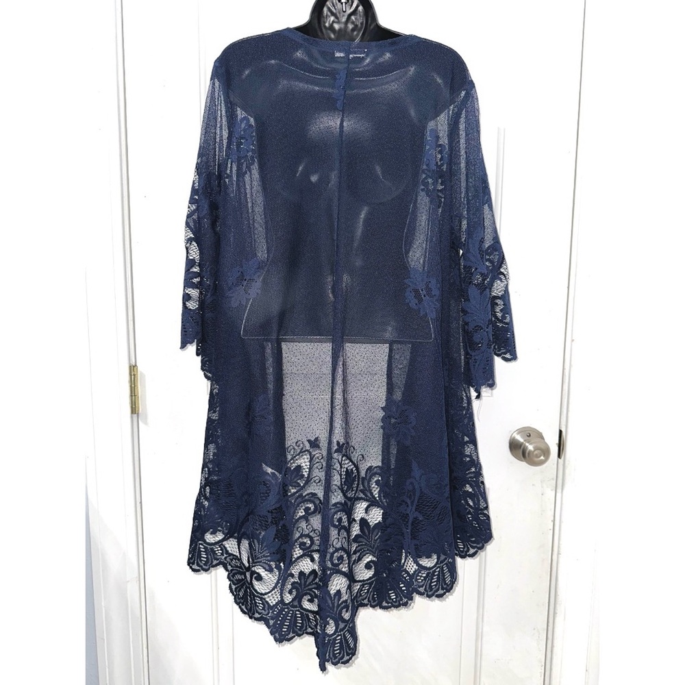 Maurices Dark Blue Blue Lace Kimono - Picture 4 of 6